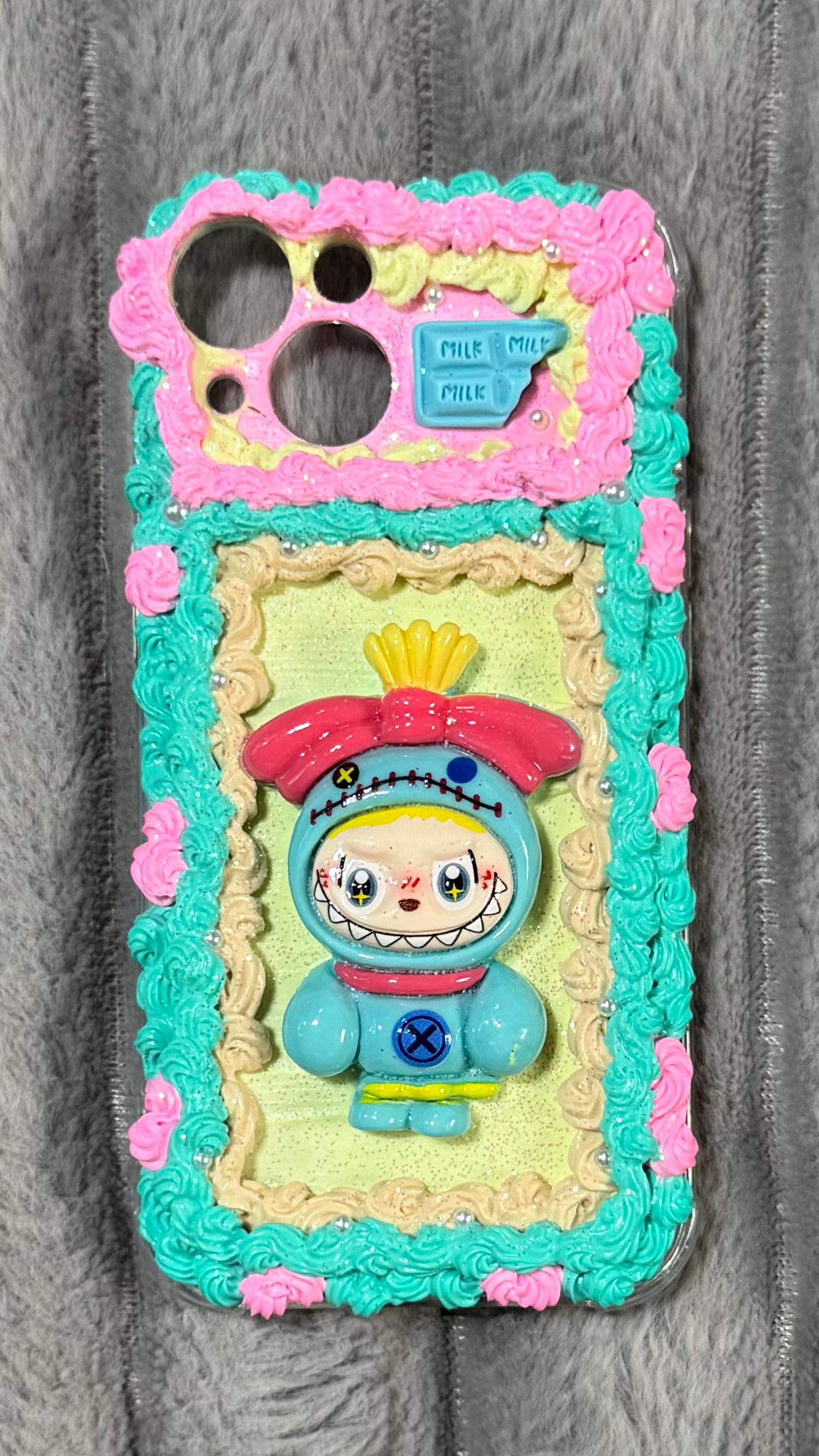 Handmade Pastel Labubu Cream Phone Case | Pop Mart Kawaii Art Unique Creamy Cases Handmade Pastel Labubu Cream Phone Case | Pop Mart Kawaii Art Unique Creamy Cases