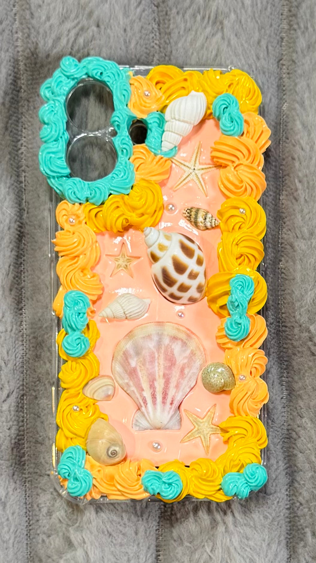 3D Whipped Cream & Real Shell Phone Case
