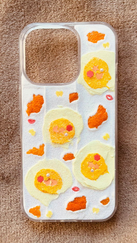 Coque de téléphone faite main avec colle crème « Vibrant Bloom »