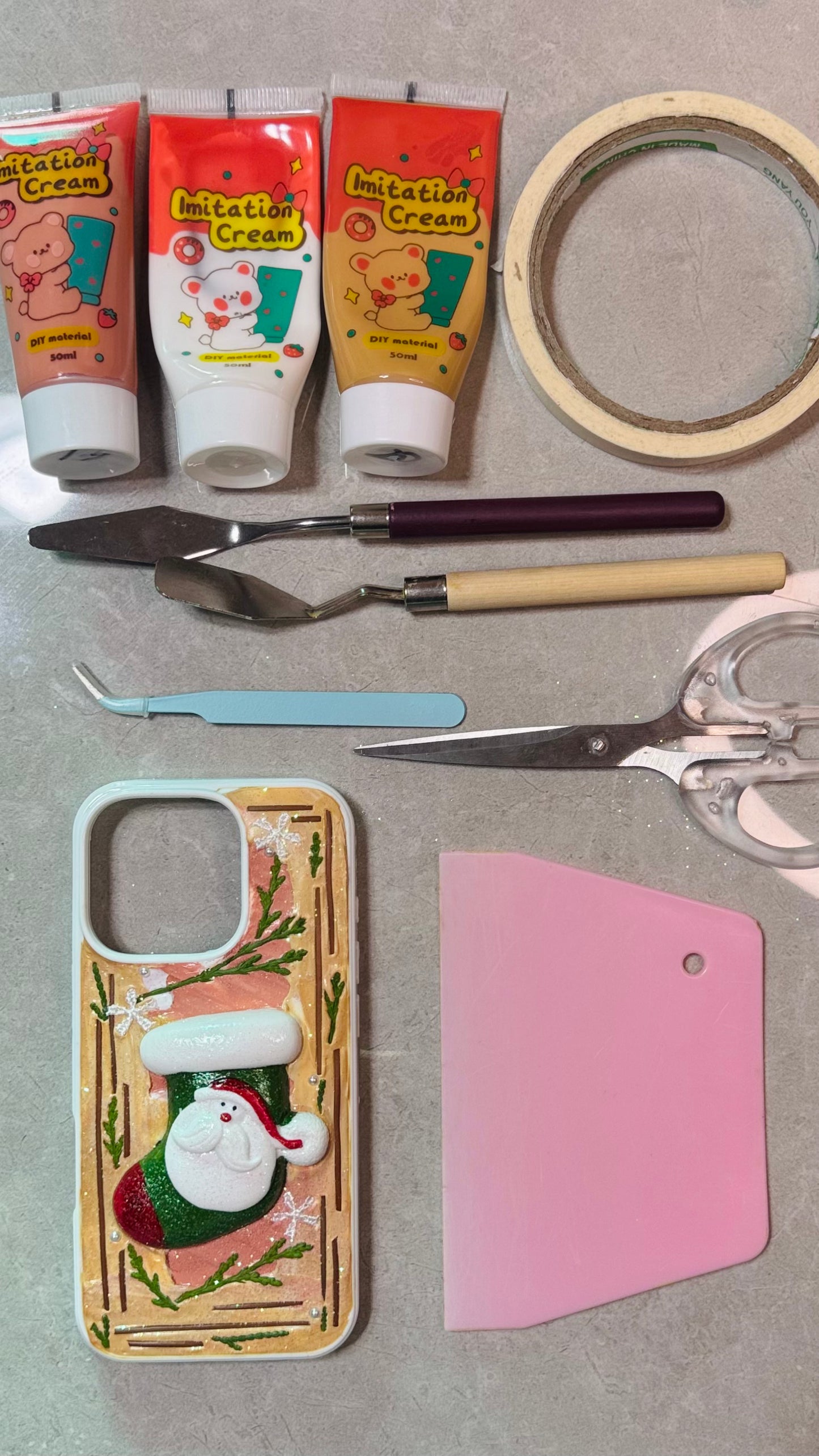 3D Santa Stocking Christmas Cream Phone Case