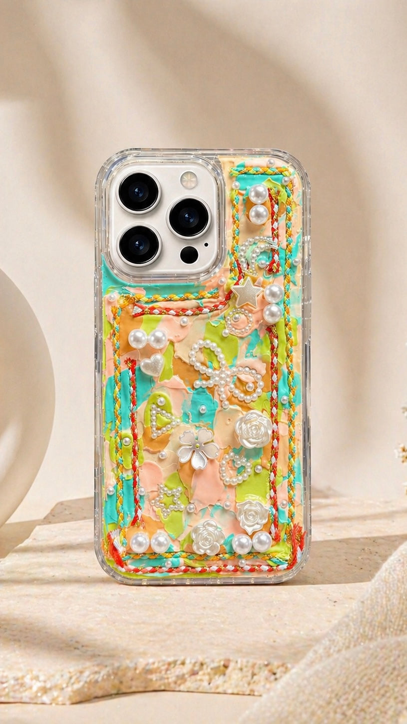 Dreamy 3D Impasto Floral & Pearl Artistic Phone Case – Creamy Cases Dreamy 3D Impasto Floral & Pearl Artistic Phone Case – Creamy Cases