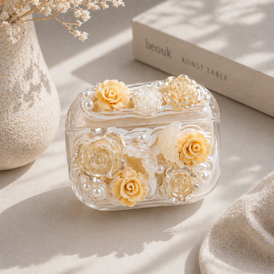Dreamy 3D Rose & Pearl Floral AirPods Pro Case
