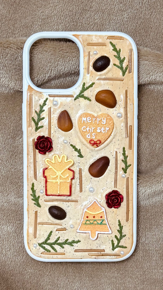 Funda para teléfono hecha a mano con pegamento crema “Vibrant Bloom”