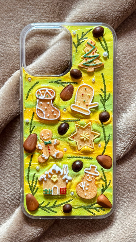 Funda para teléfono hecha a mano con pegamento crema “Vibrant Bloom”