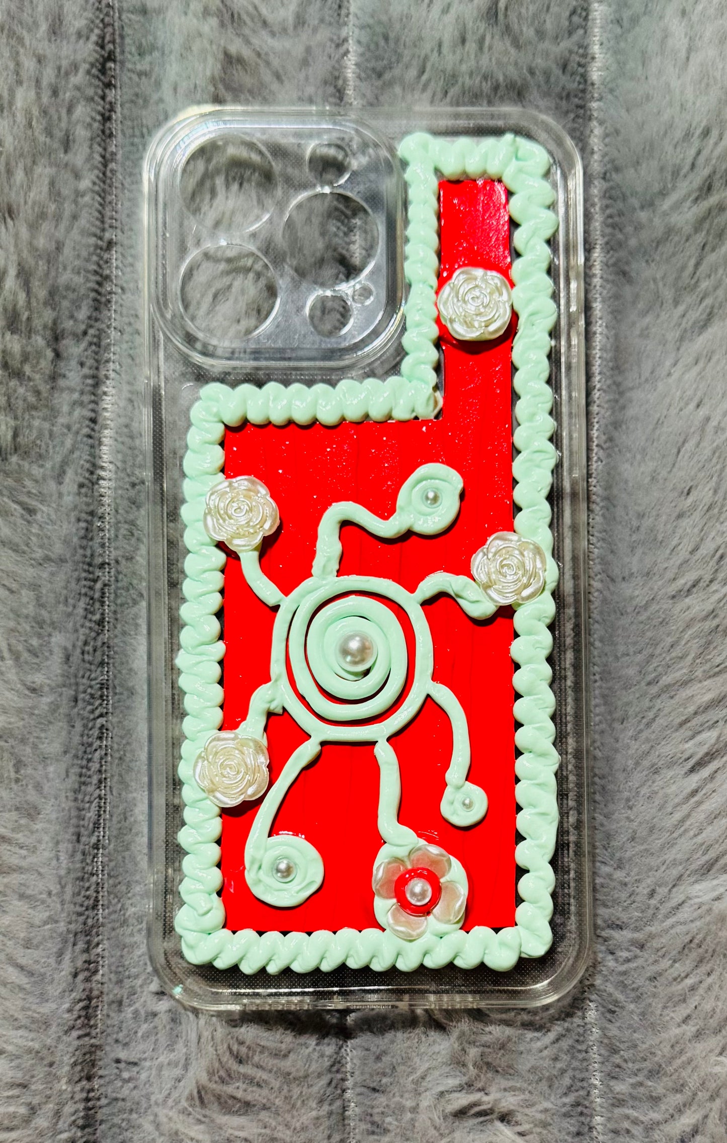 Funda para teléfono hecha a mano con pegamento crema “Vibrant Bloom”