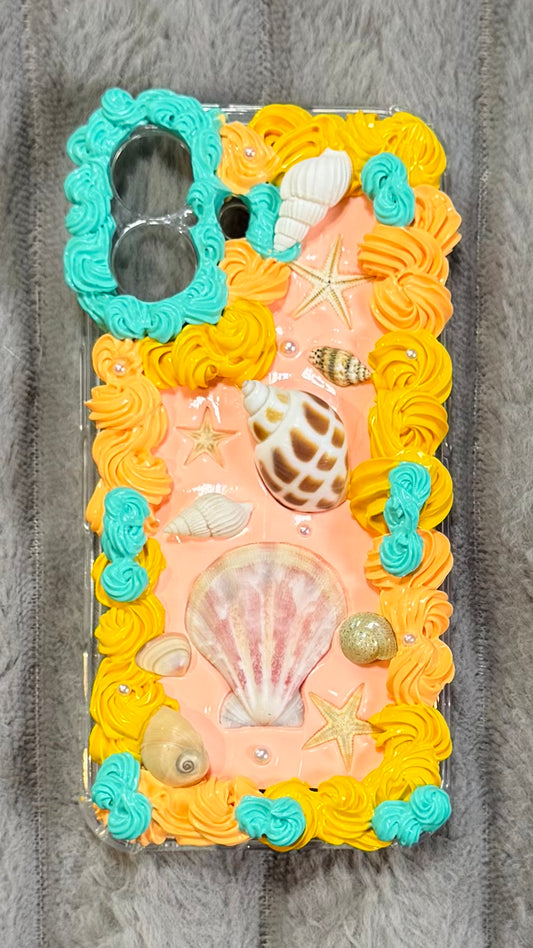 3D Whipped Cream & Real Shell Phone Case
