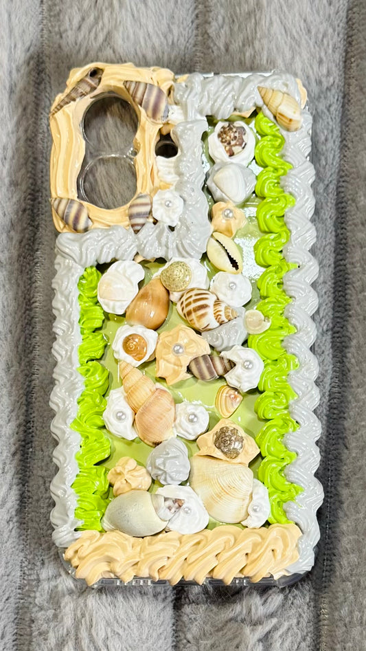 Handmade Whipped Cream Shell Phone Case – Beachcore Mermaid Aesthetic