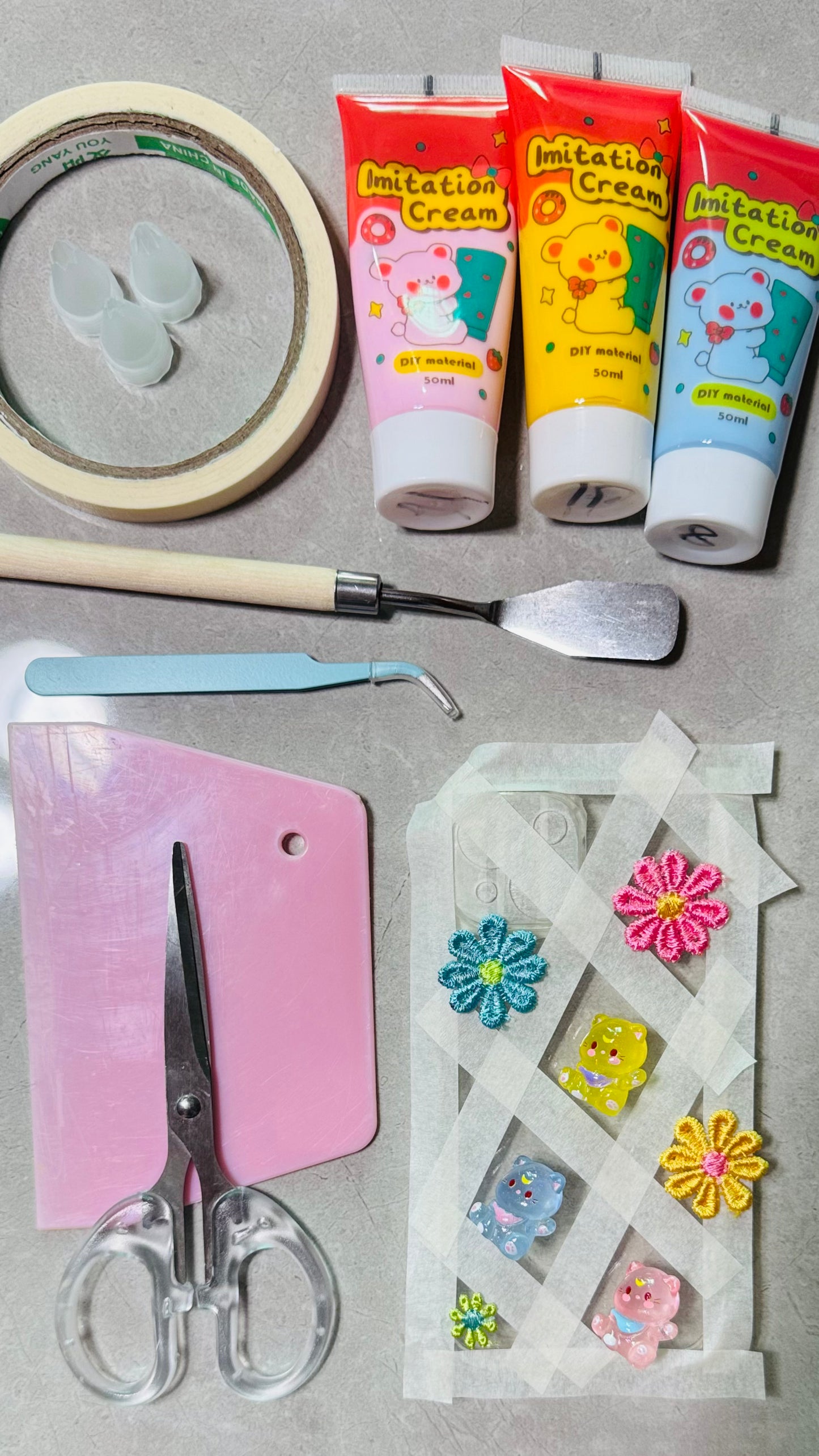 Handmade Kawaii 3D Cartoon Resin Phone Case – Y2K Cute Glitter Aesthetic for iPhone