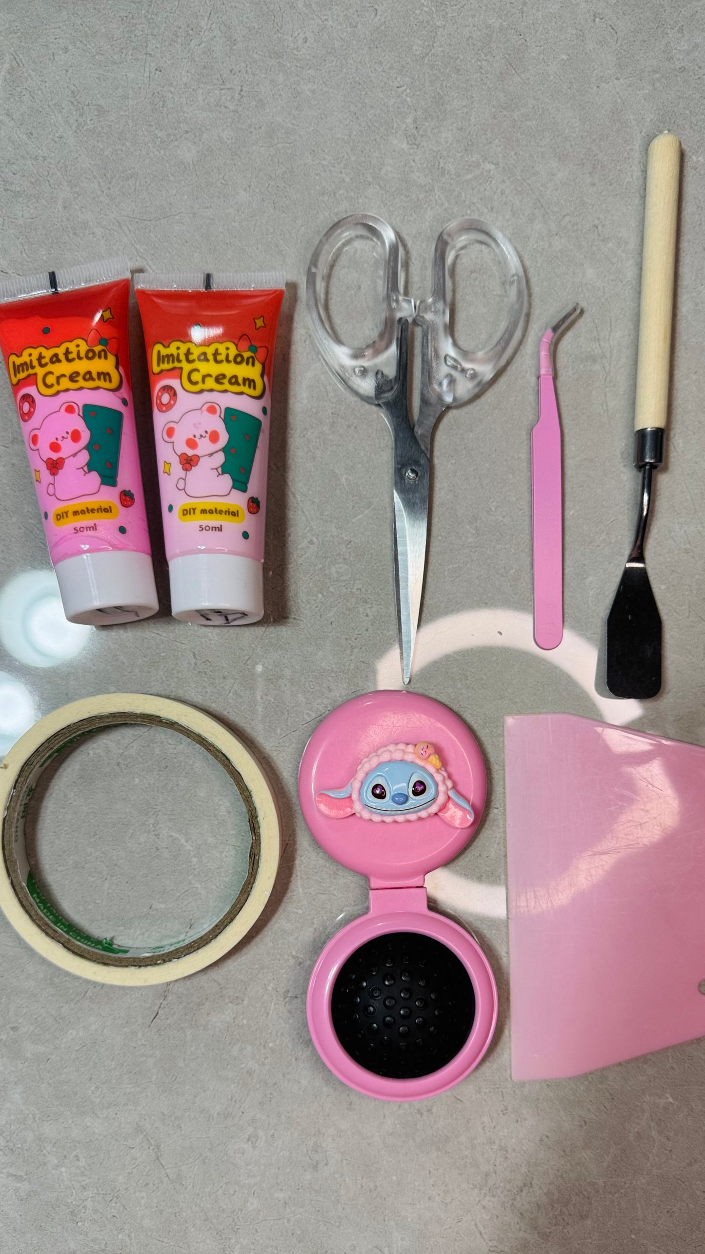 Handmade Cream Glue Cushion Comb – Stitch Edition | Kawaii Detangler Brush