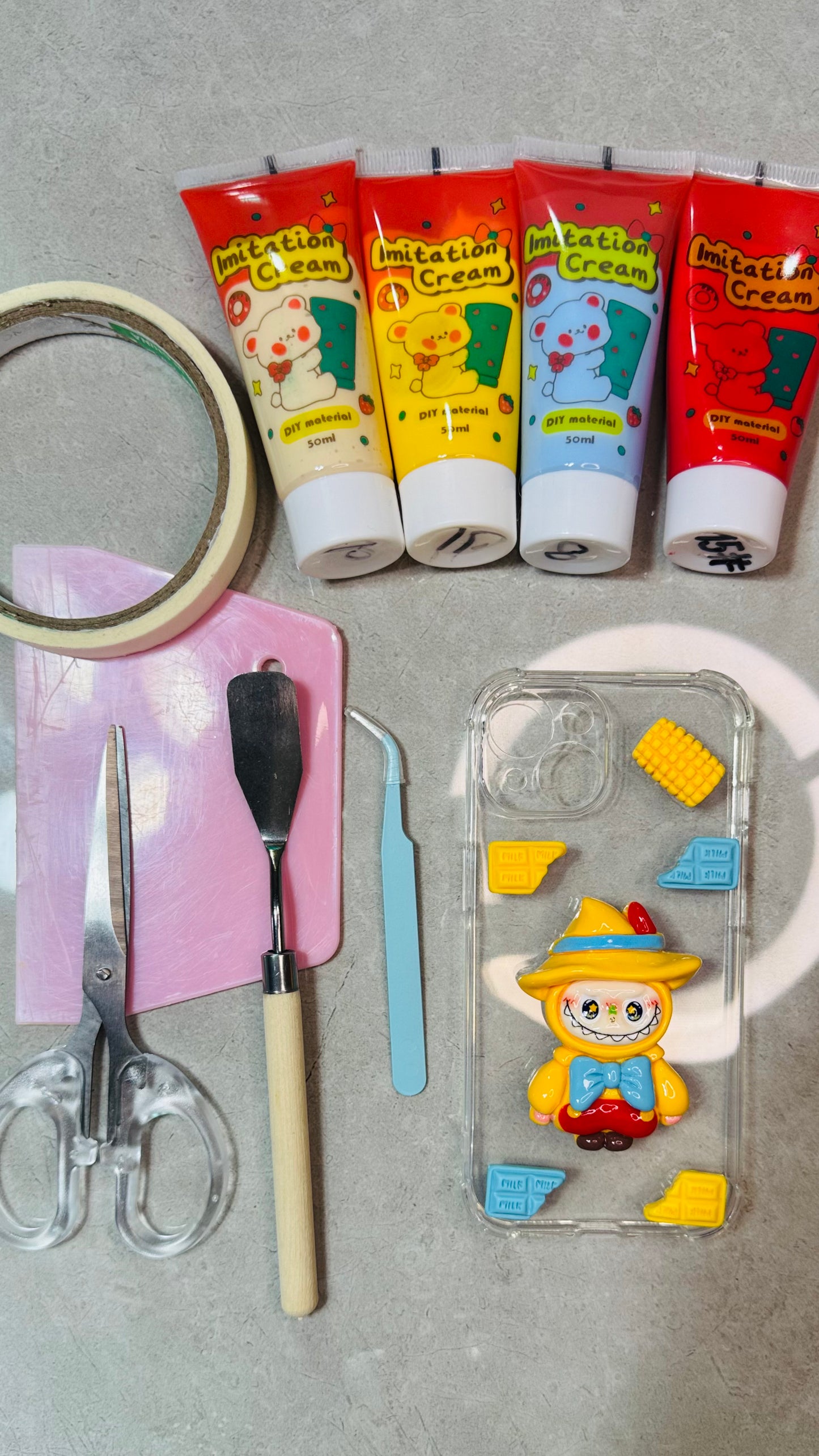 Handmade Labubu POP MART Decoden Phone Case | Cute 3D Cream Glue Kawaii Art Cover