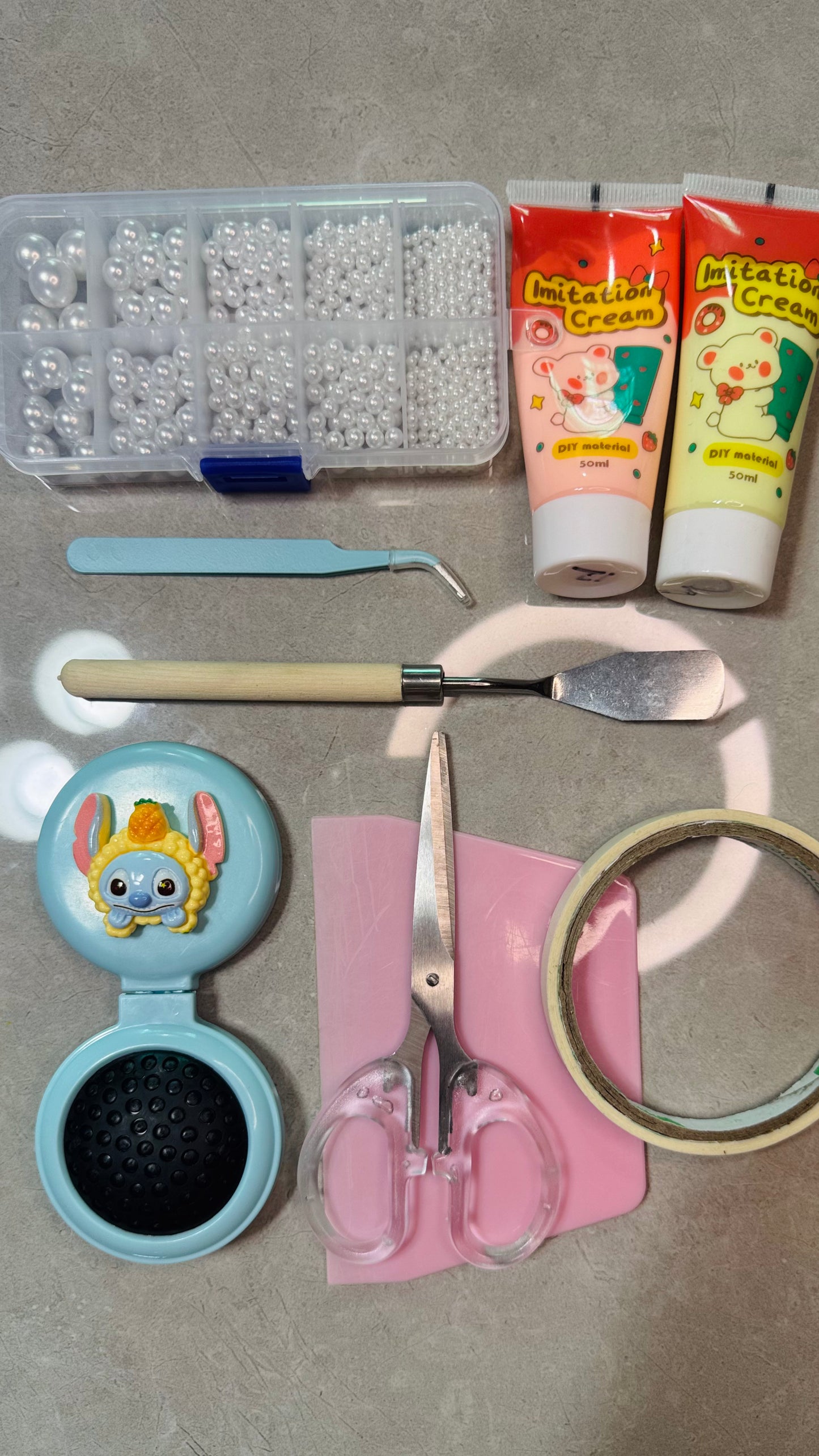 Handmade Stitch-Inspired Whipped Cream Cushion Hair Brush – Kawaii Candy Style