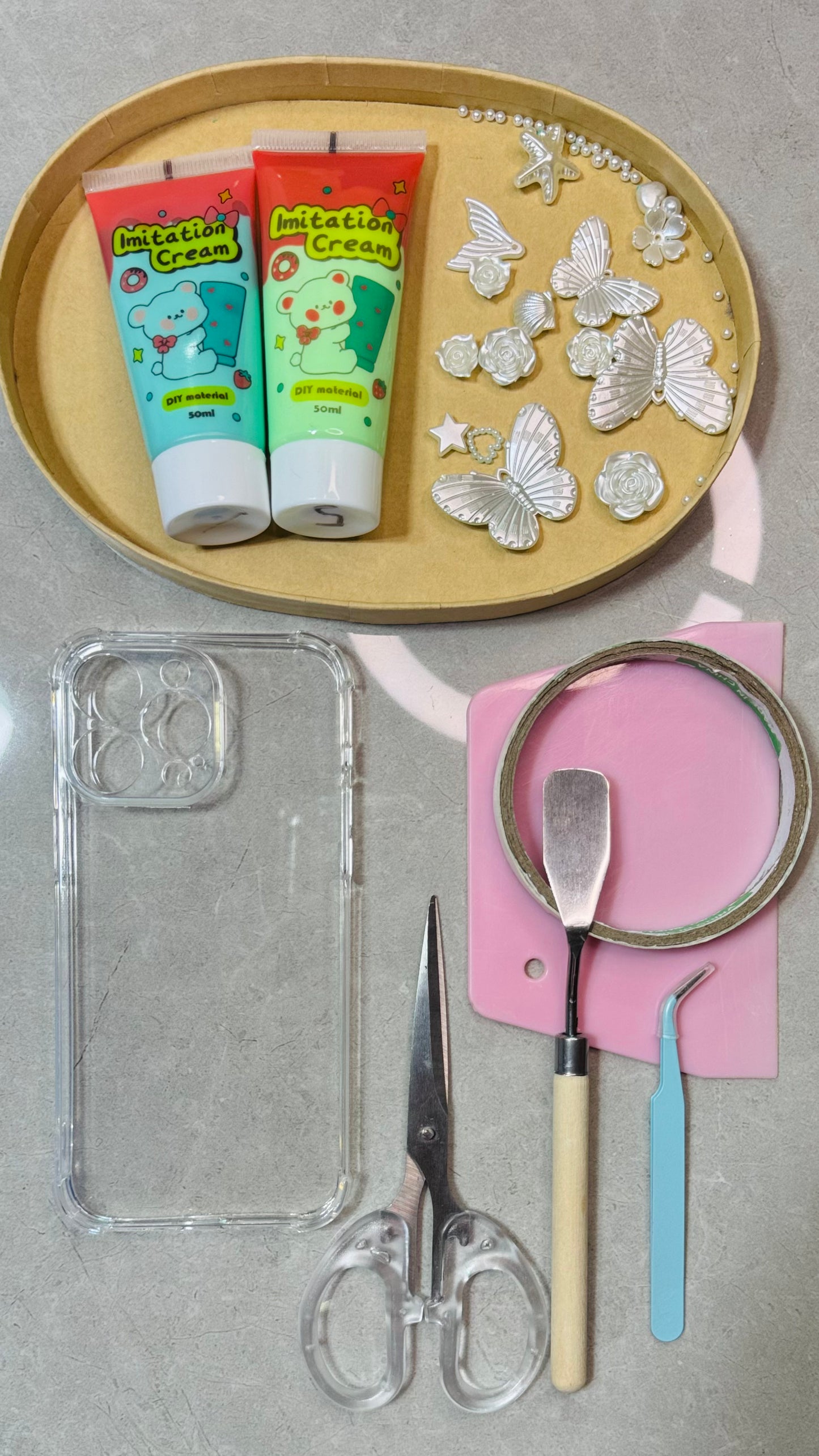 Handmade Turquoise Buttercream Phone Case | Ocean-Inspired Bling & Custom Whimsy for Your Device
