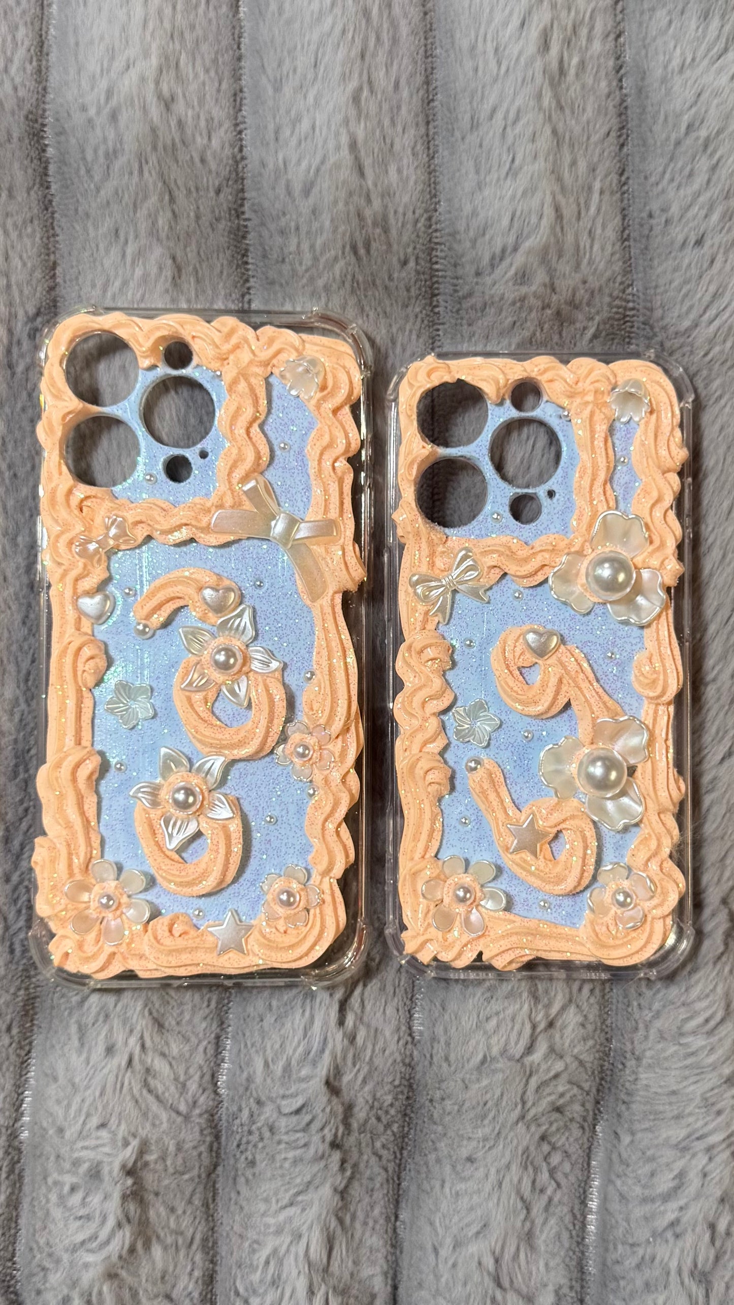 Coque de téléphone faite main avec colle crème « Vibrant Bloom »