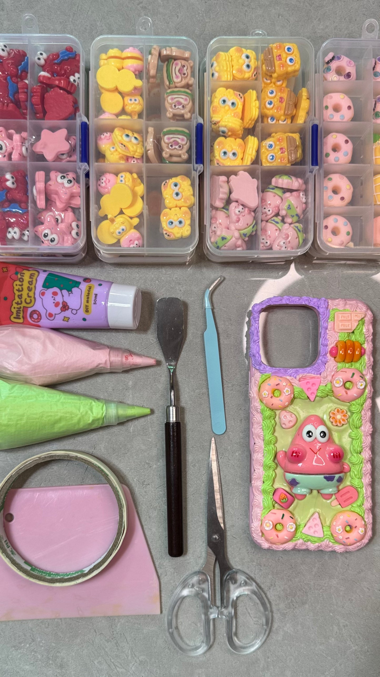 Cute Whipped Cream Phone Case – Patrick Star & Donuts