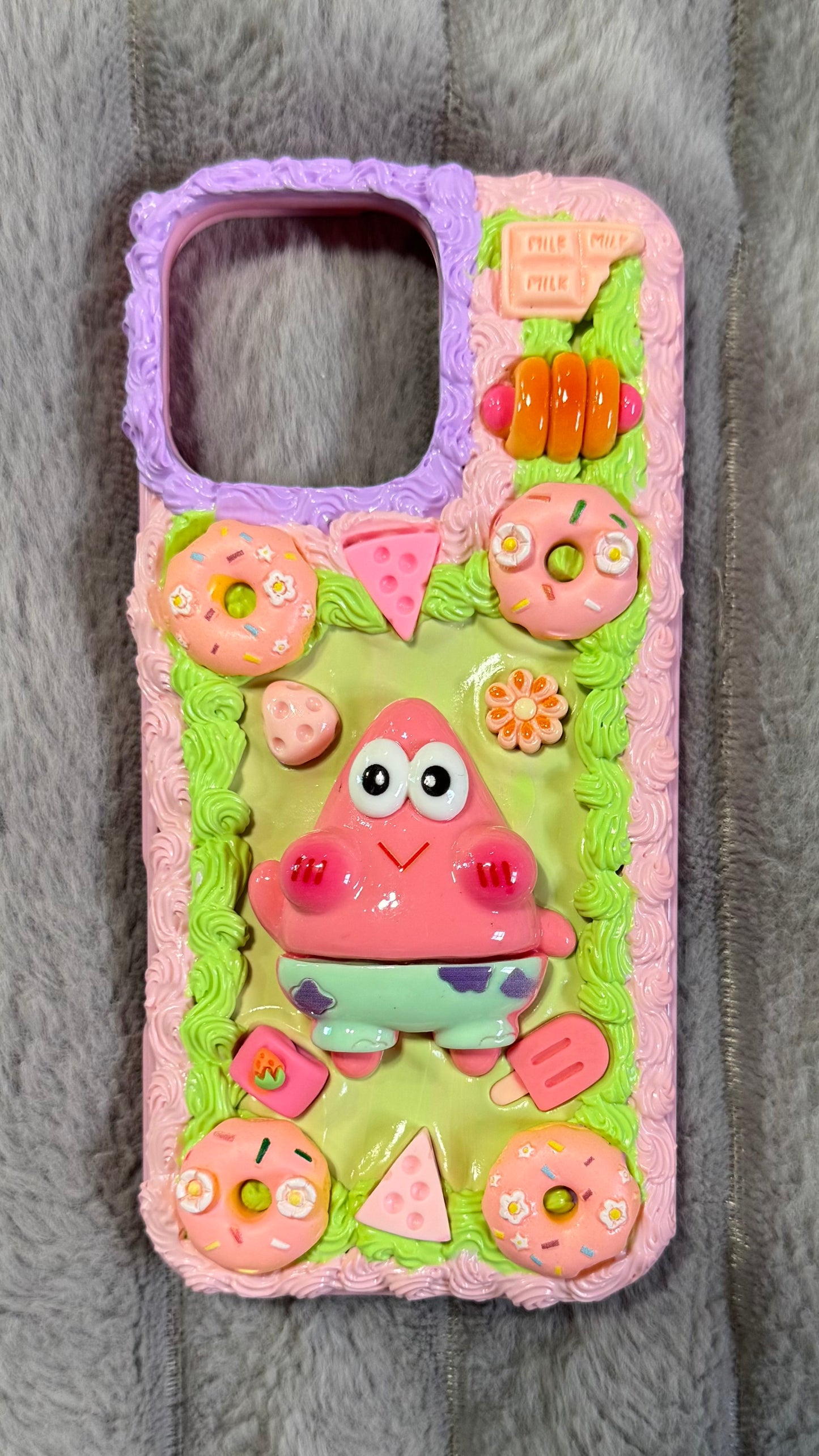 Cute Whipped Cream Phone Case – Patrick Star & Donuts