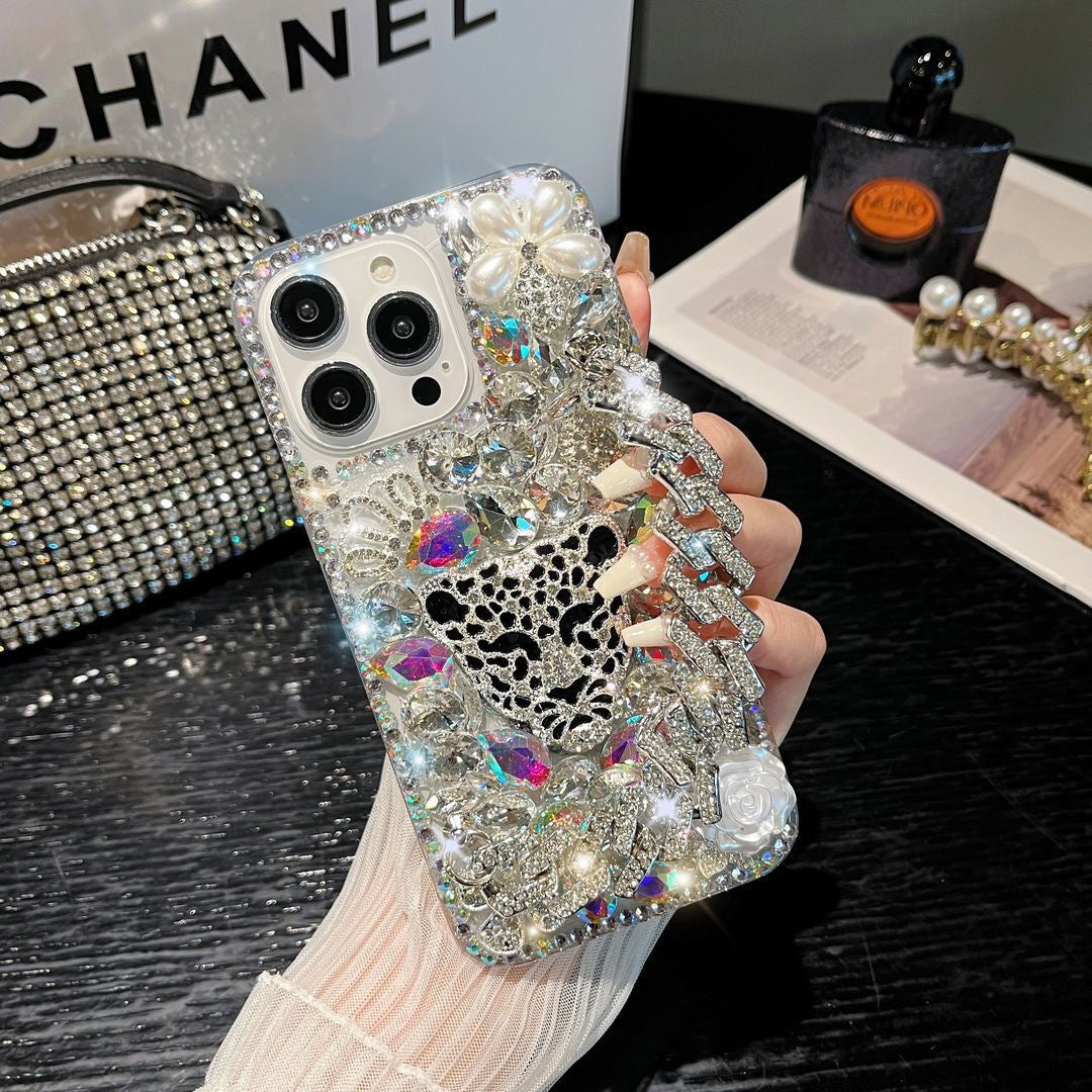 Funda para teléfono hecha a mano con pegamento crema “Vibrant Bloom”
