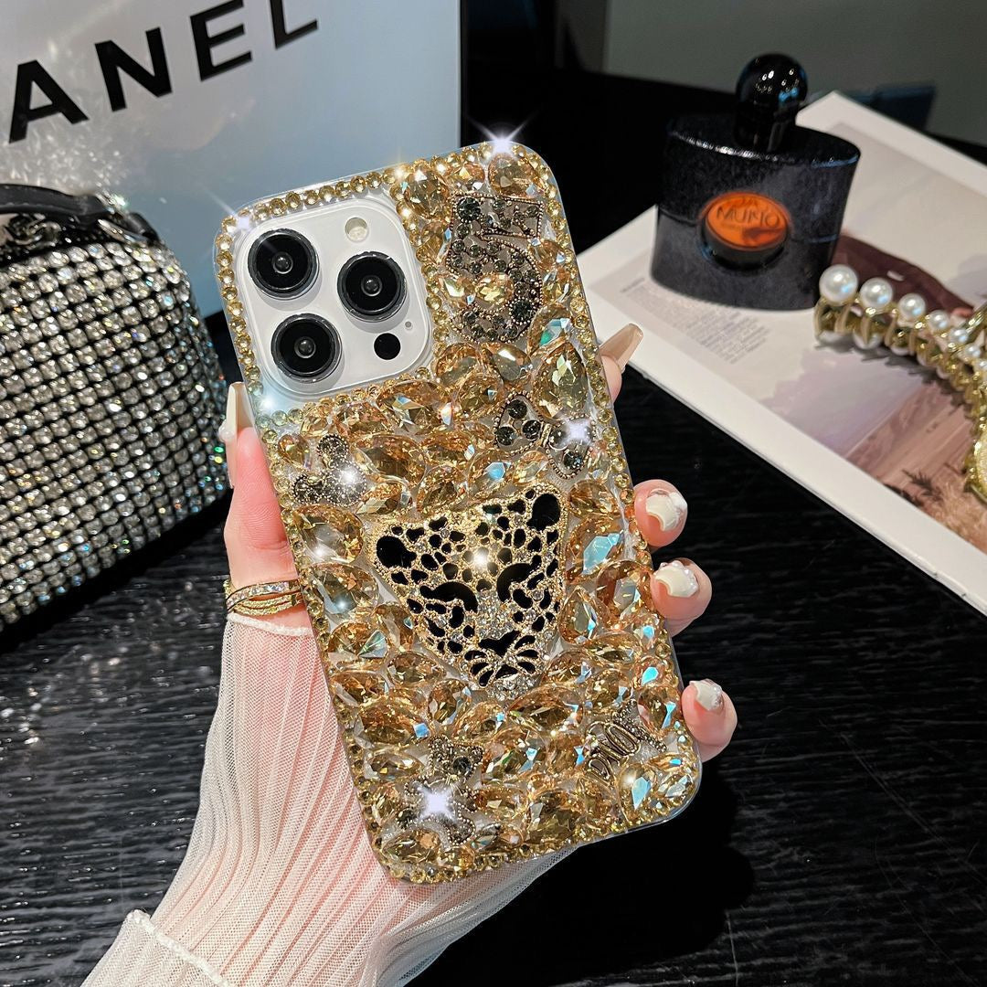 Funda para teléfono hecha a mano con pegamento crema “Vibrant Bloom”