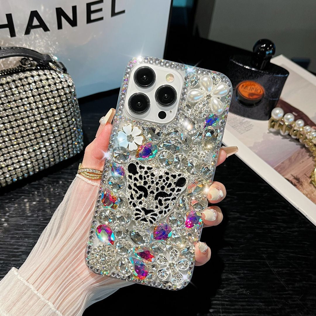 Funda para teléfono hecha a mano con pegamento crema “Vibrant Bloom”