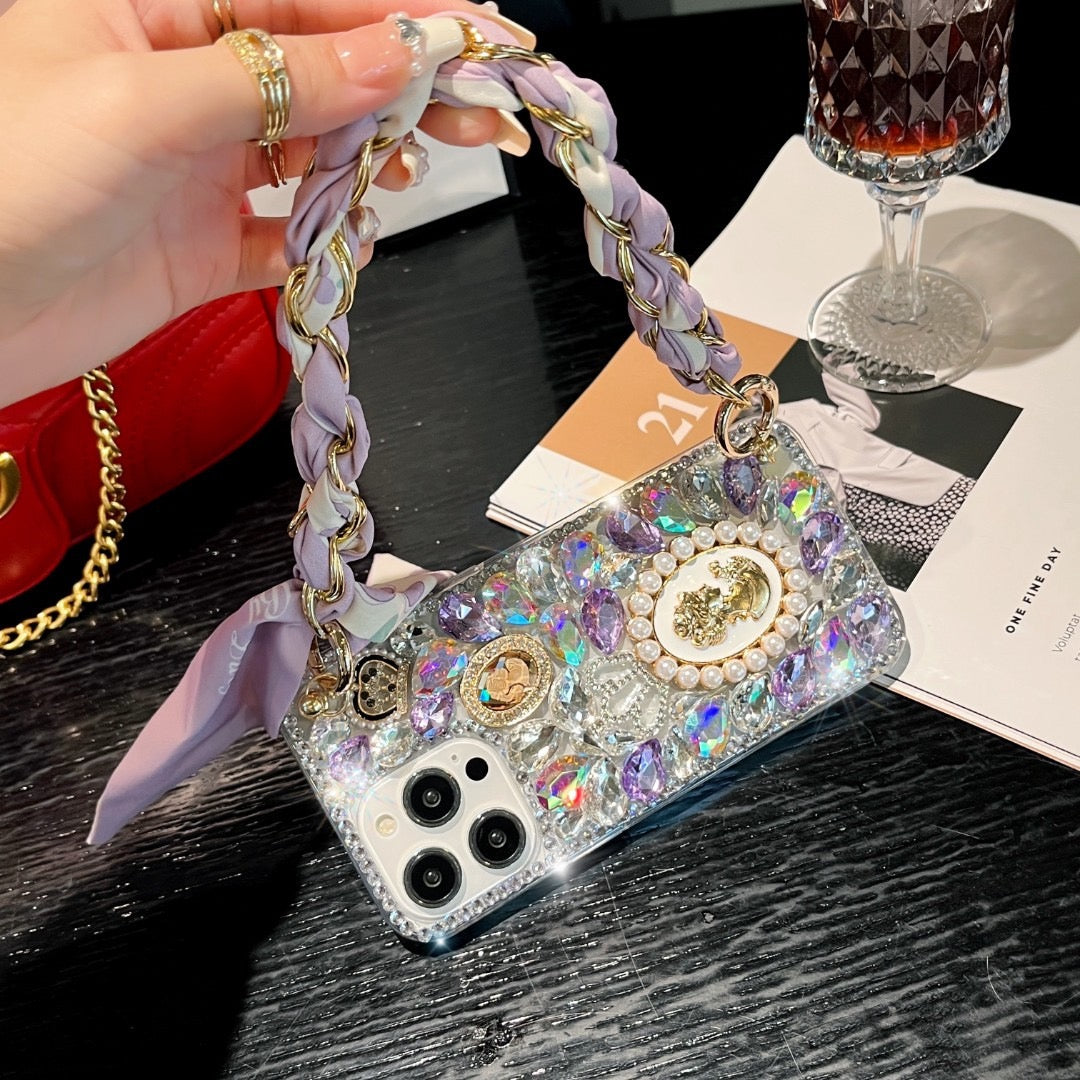 Funda para teléfono hecha a mano con pegamento crema “Vibrant Bloom”