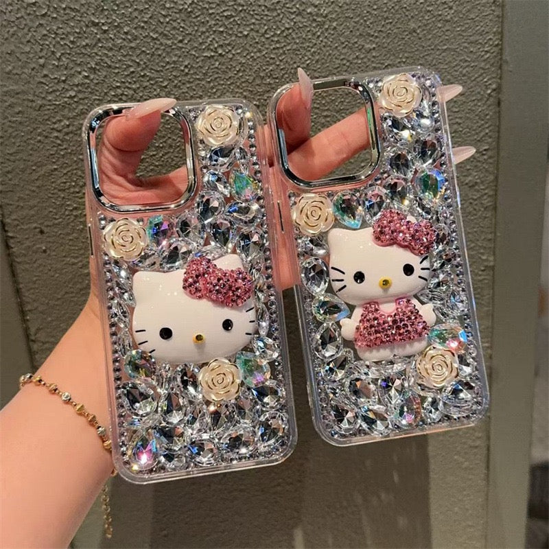 Funda para teléfono hecha a mano con pegamento crema “Vibrant Bloom”