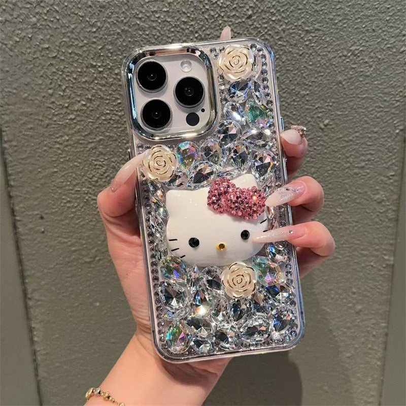 Funda para teléfono hecha a mano con pegamento crema “Vibrant Bloom”