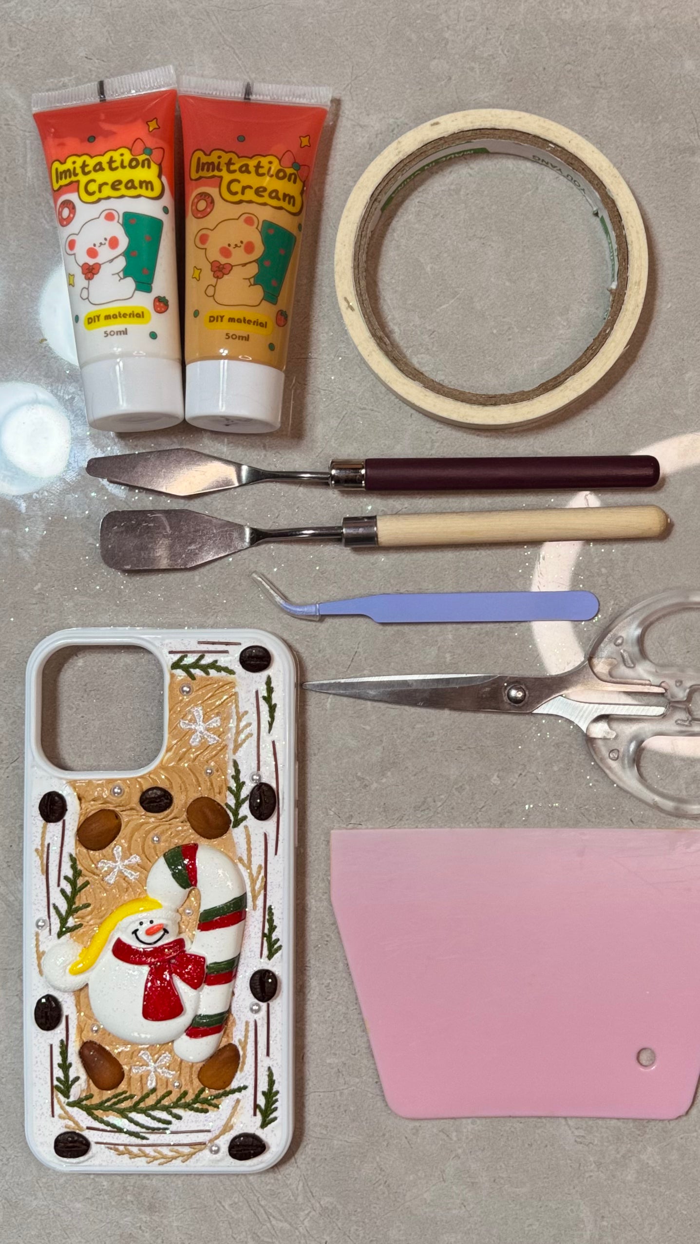 Christmas Snowman & Candy Cane 3D Handmade Phone Case