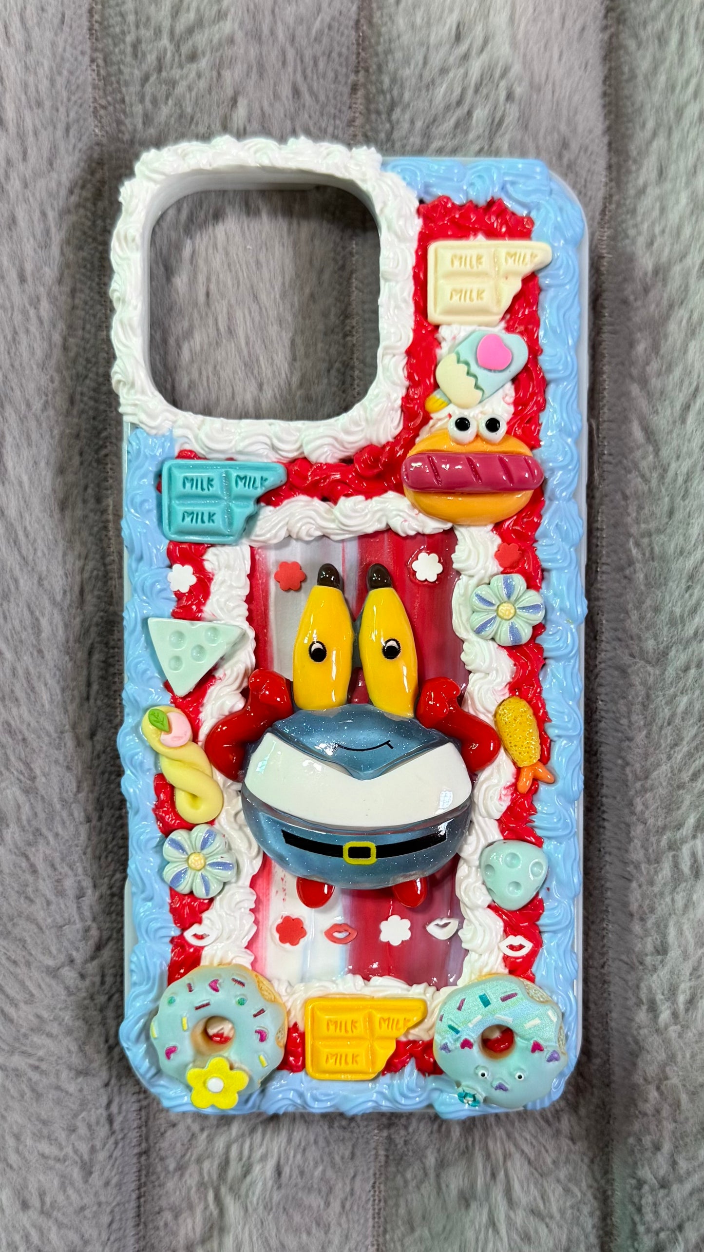 ✨ Kawaii Mr. Krabs Whipped Cream Phone Case 🍩🦀