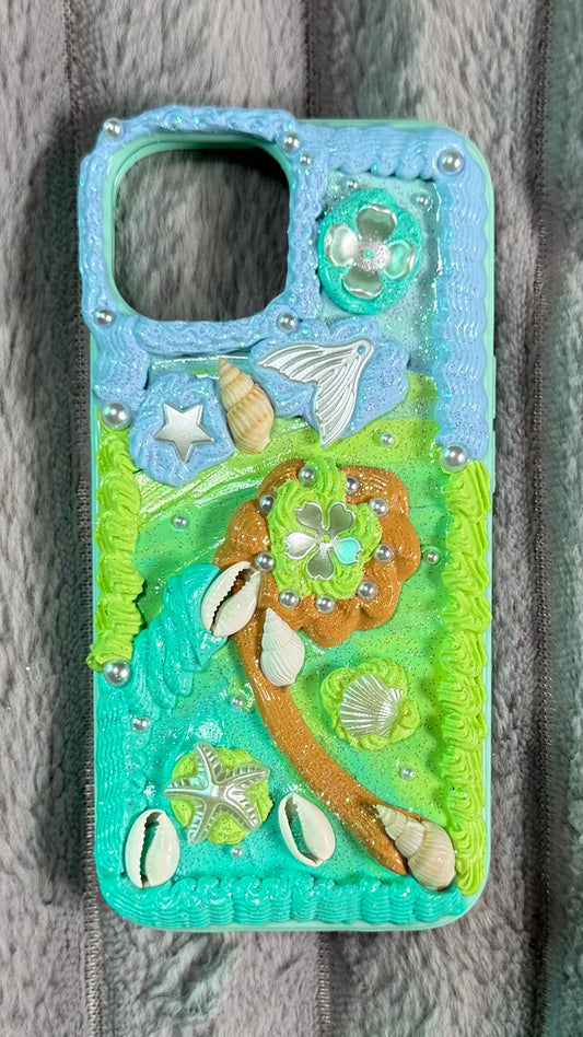 Mermaid Ocean Garden Seashell Cream Phone Case.2