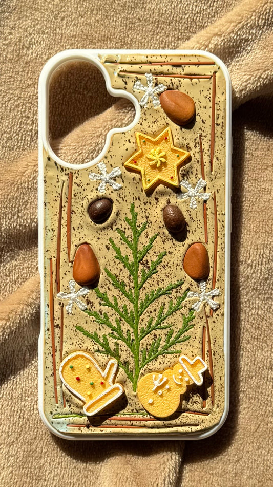 Funda para teléfono hecha a mano con pegamento crema “Vibrant Bloom”