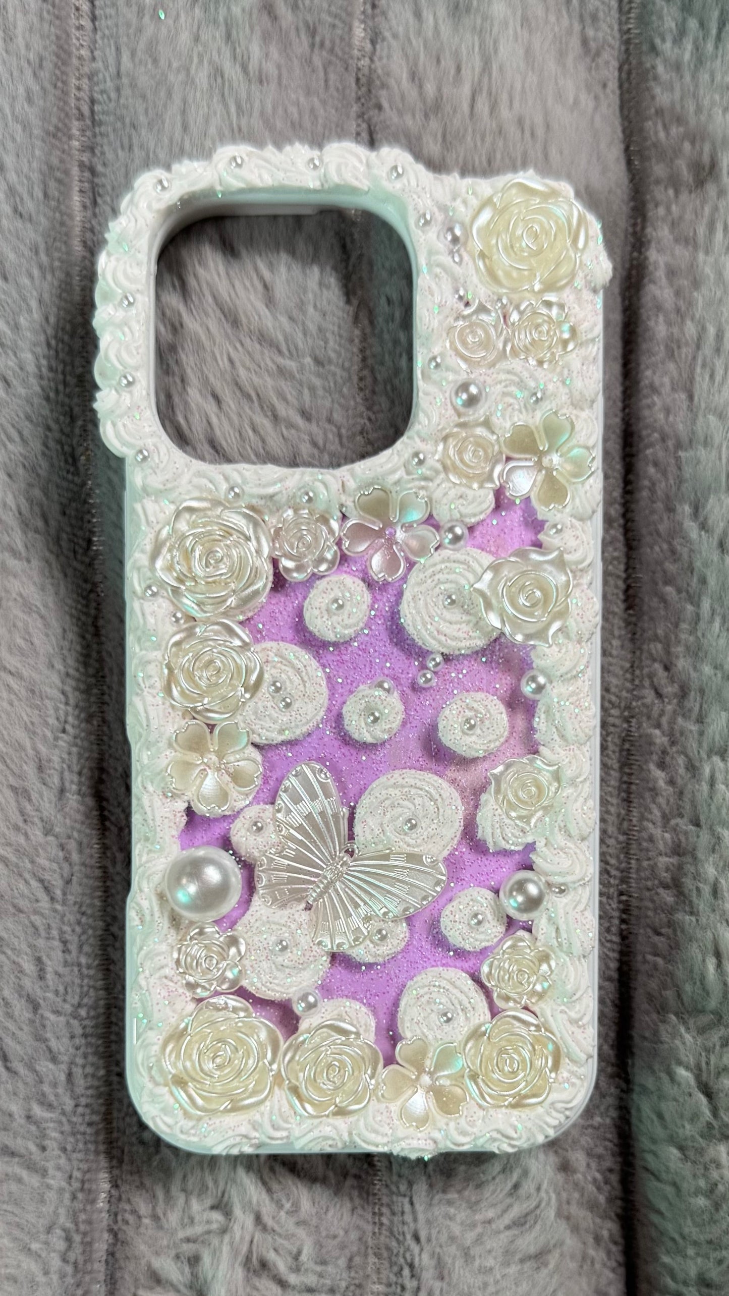 Pearl Blossom Butterfly | Elegant Handmade 3D Phone Case