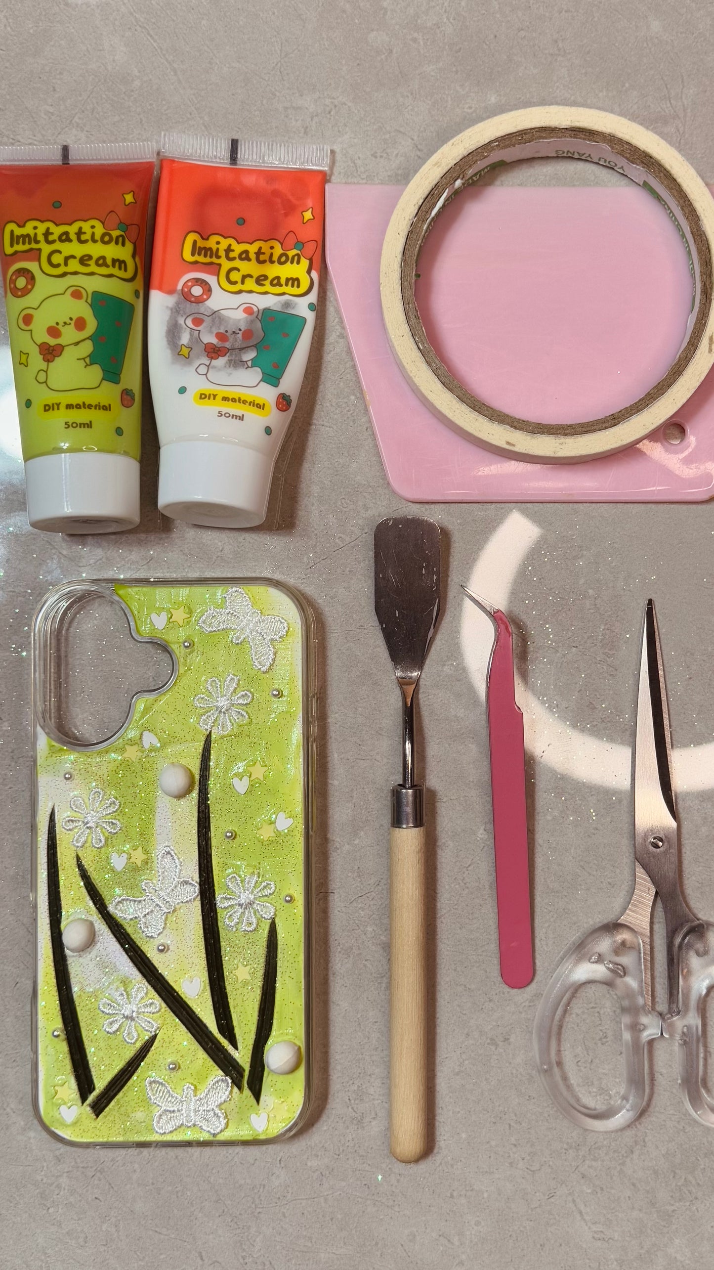 Real Pressed Iron Tree Leaf & Butterfly Botanical Case