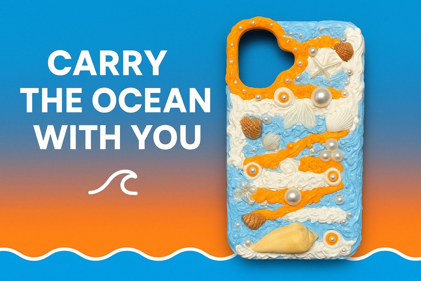 🌊 Seashell Dreams | Handmade Ocean Cream Phone Case_YouTube