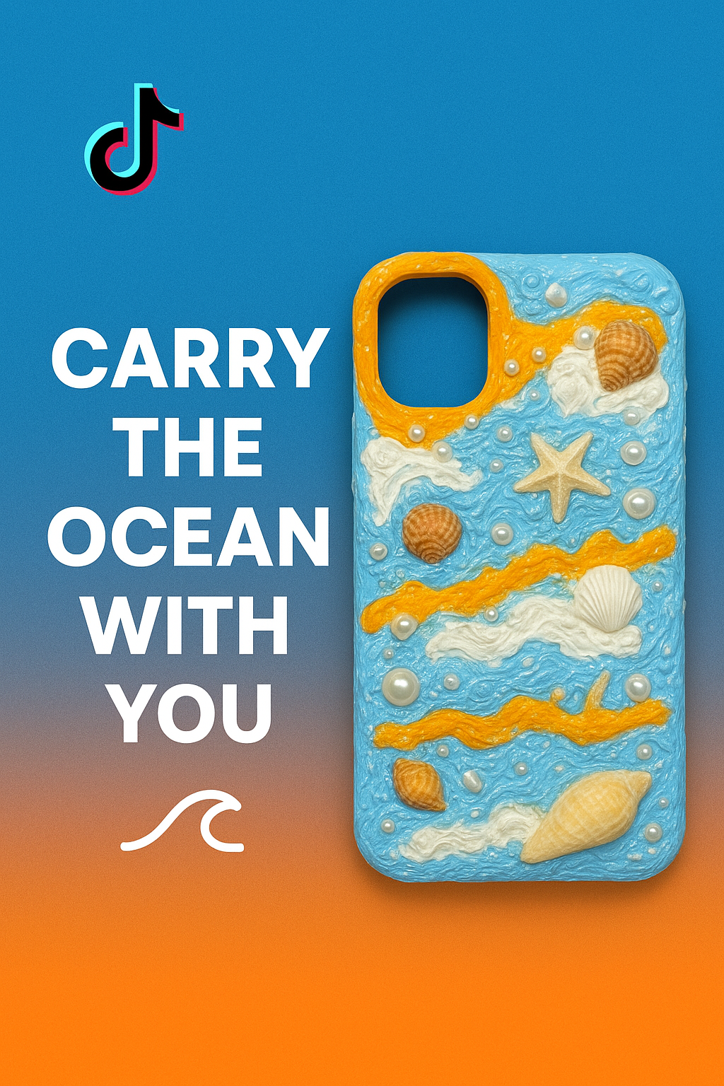 🌊 Seashell Dreams | Handmade Ocean Cream Phone Case_tiktok