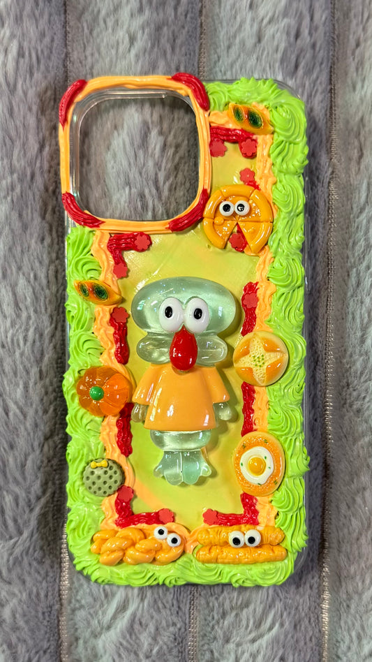 Squidward Y2K Gyaru Phone Case โ Handmade Kawaii 3D.2