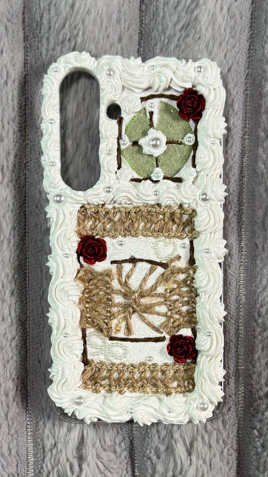 Vintage Rose Lace Whipped Cream Phone Case