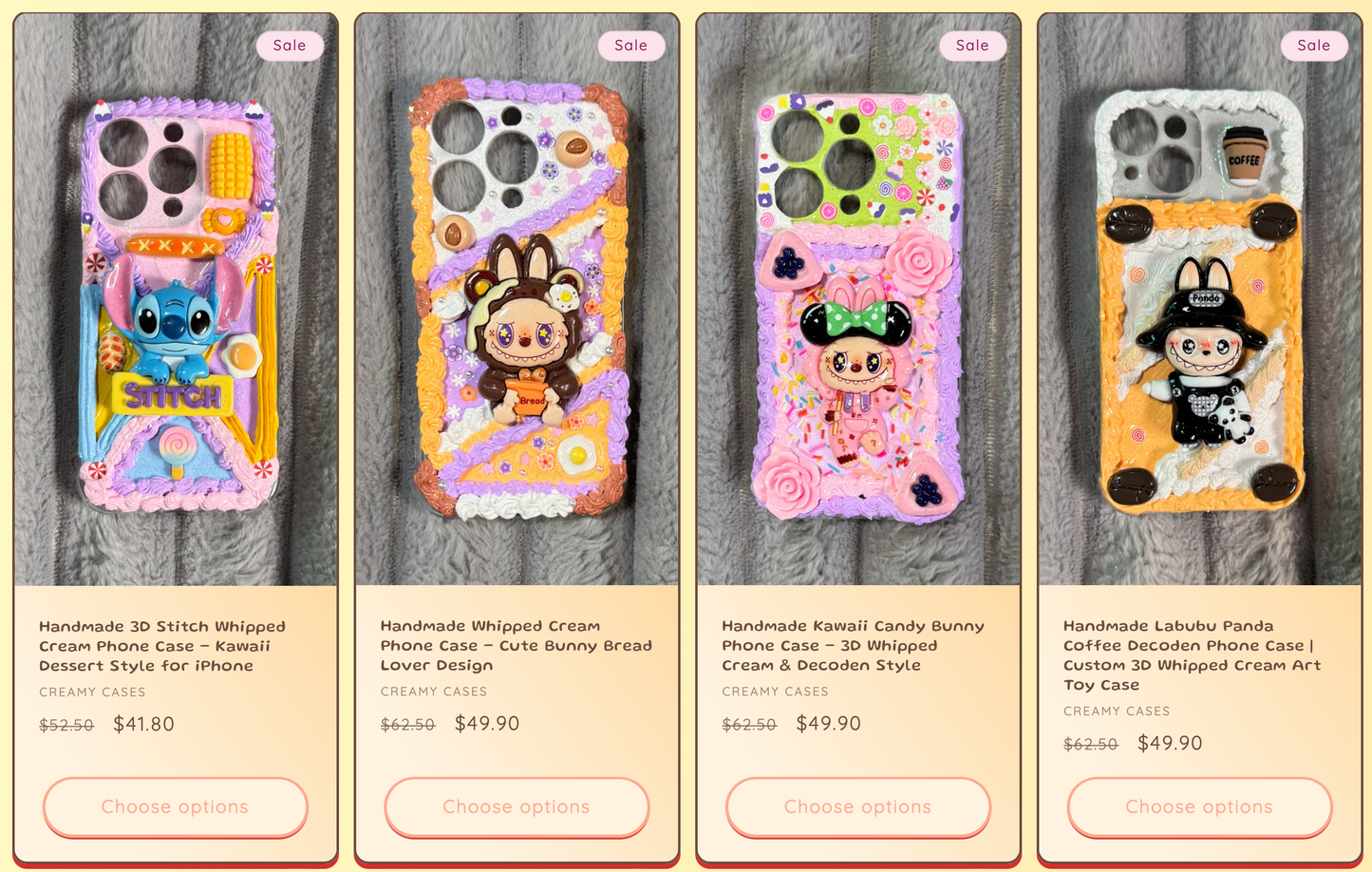 Funda para teléfono hecha a mano con pegamento crema “Vibrant Bloom”
