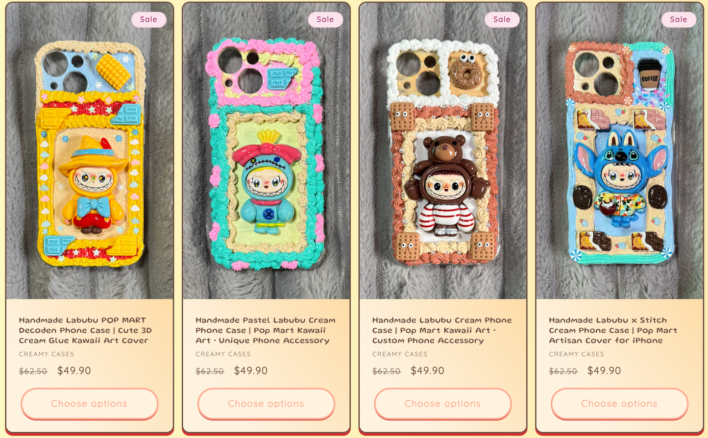 Funda para teléfono hecha a mano con pegamento crema “Vibrant Bloom”