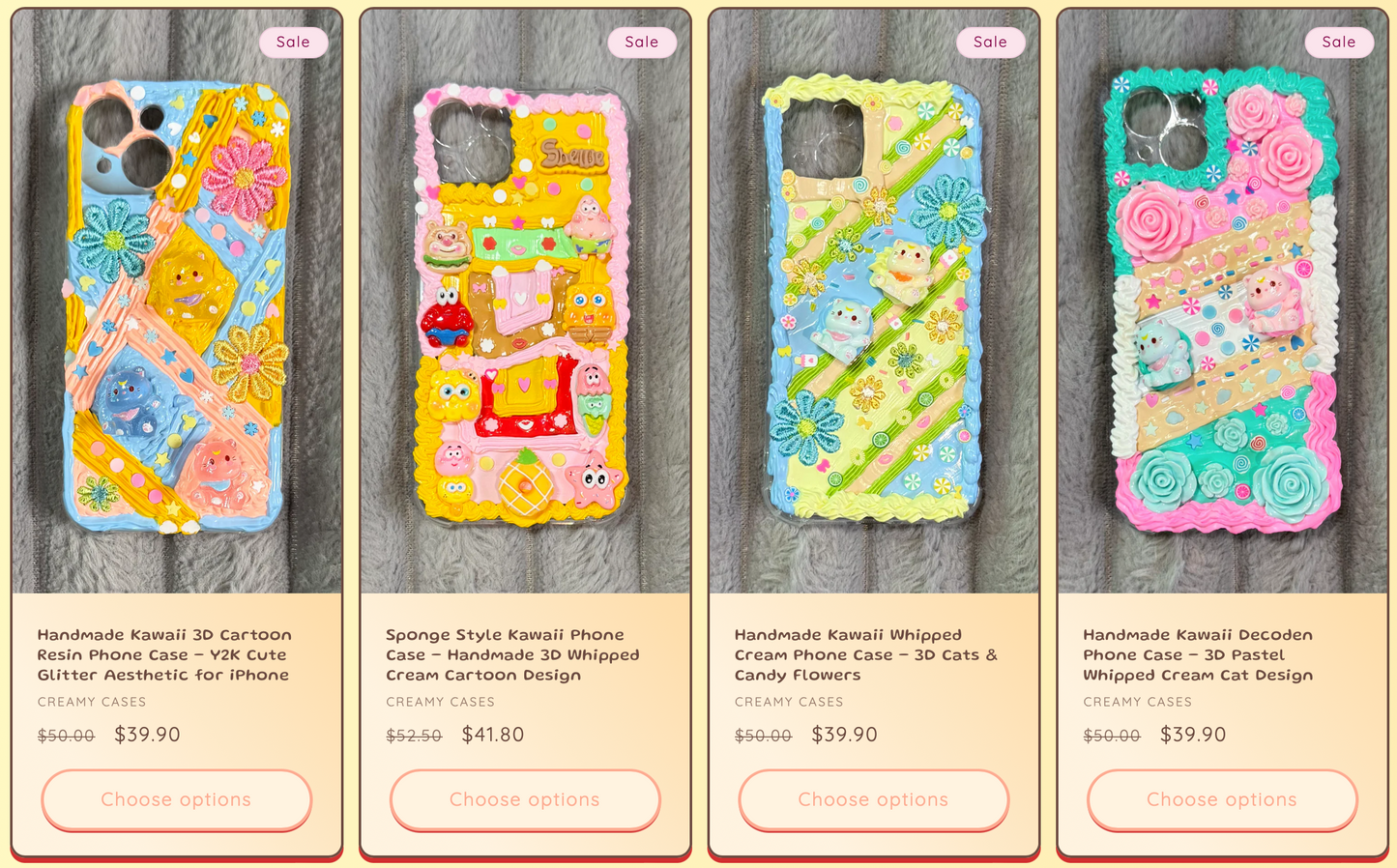 Funda para teléfono hecha a mano con pegamento crema “Vibrant Bloom”