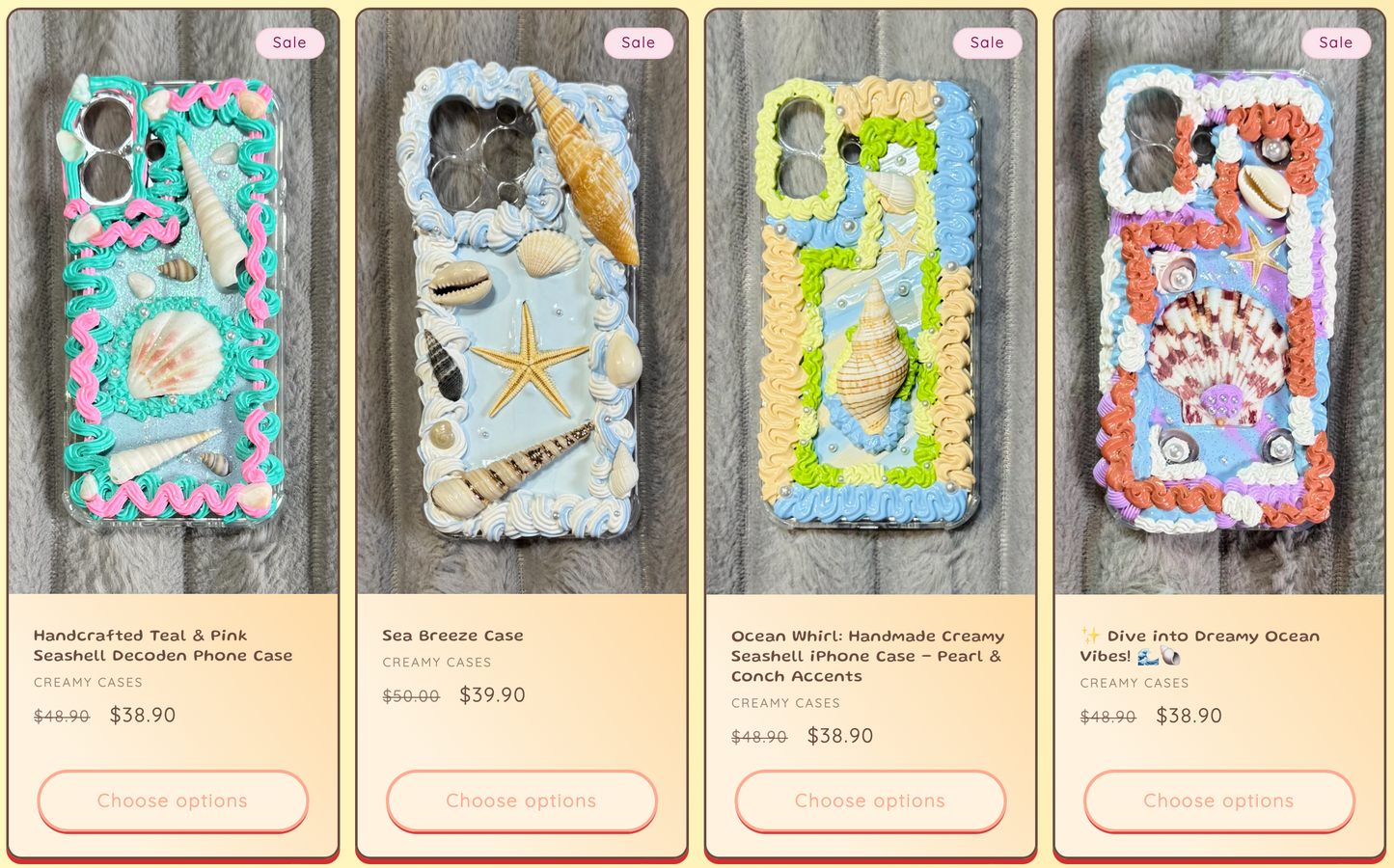 Funda para teléfono hecha a mano con pegamento crema “Vibrant Bloom”