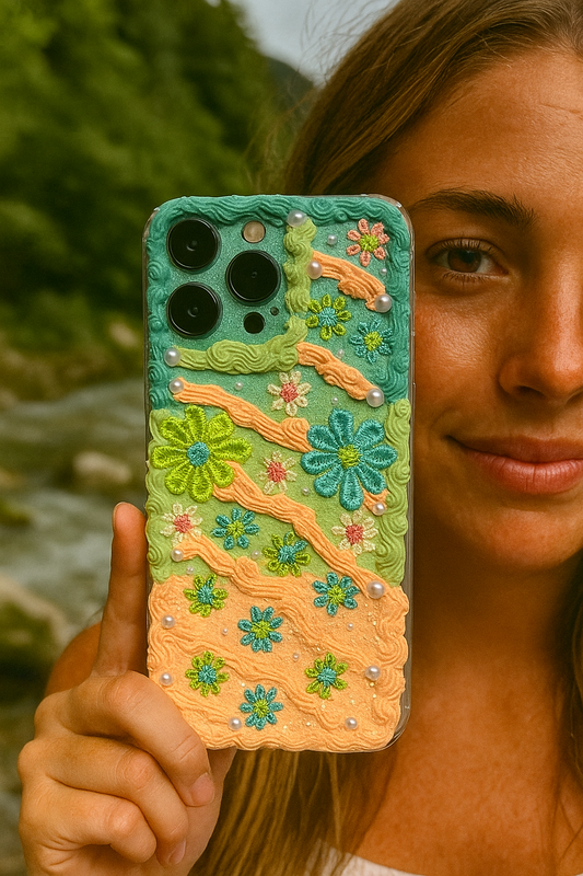 🌸 Pastel Bloom Cream Phone Case: A Handmade Piece of Everyday Joy