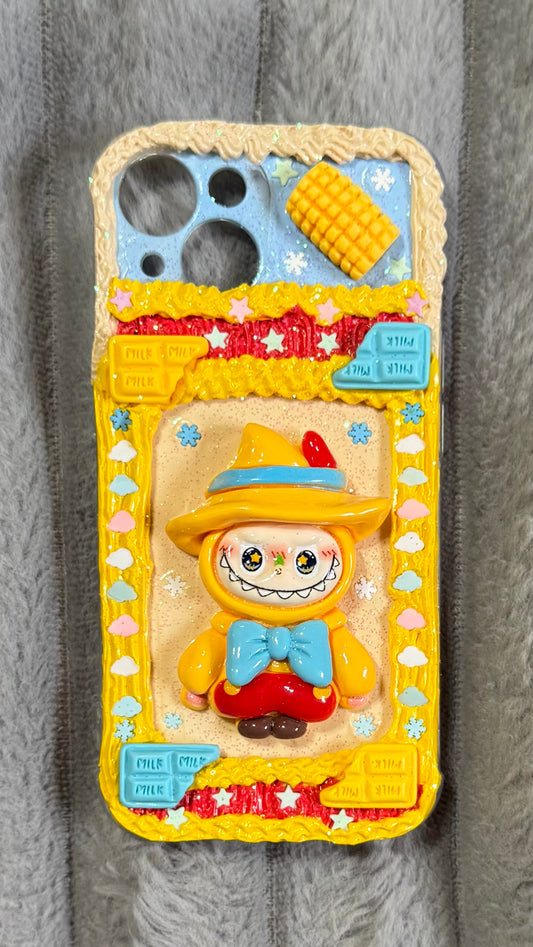 Handmade Labubu POP MART Decoden Phone Case | Cute 3D Cream Glue Kawaii Art Cover
