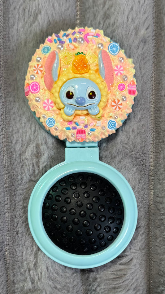 Handmade Stitch-Inspired Whipped Cream Cushion Hair Brush – Kawaii Candy Style