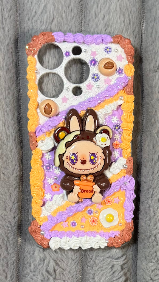 Handmade Whipped Cream Phone Case – Cute Bunny Bread Lover Design