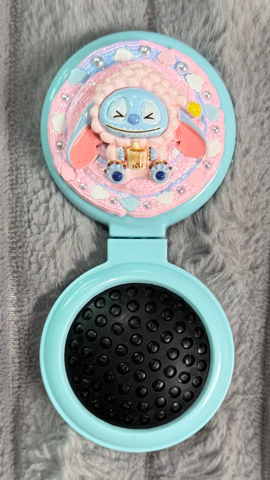 Handmade Stitch-Inspired Whipped Cream Air Cushion Comb – Kawaii Pastel Design