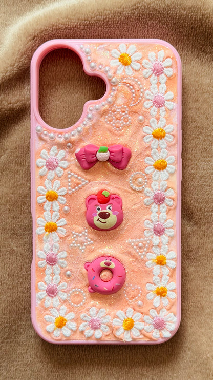 Strawberry Bear Daisy Handmade Cute Phone Case