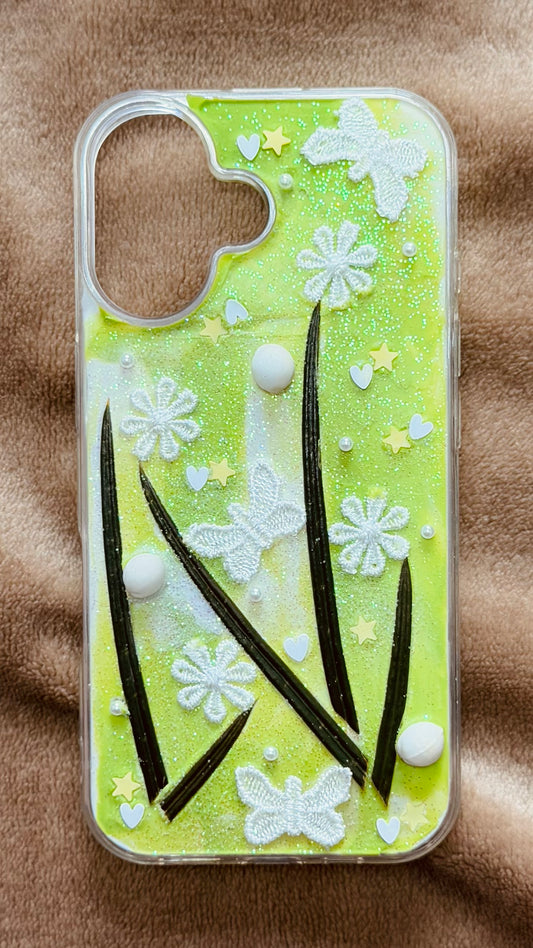 Real Pressed Iron Tree Leaf & Butterfly Botanical Case