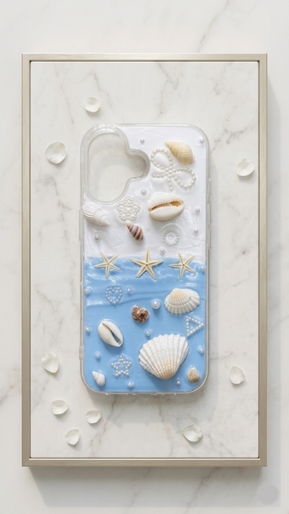 3D Shell & Pearl Handmade Decoden Case
