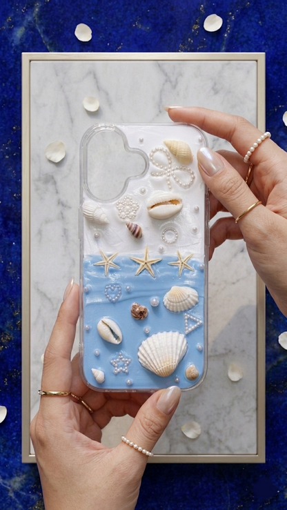 3D Shell & Pearl Handmade Decoden Case