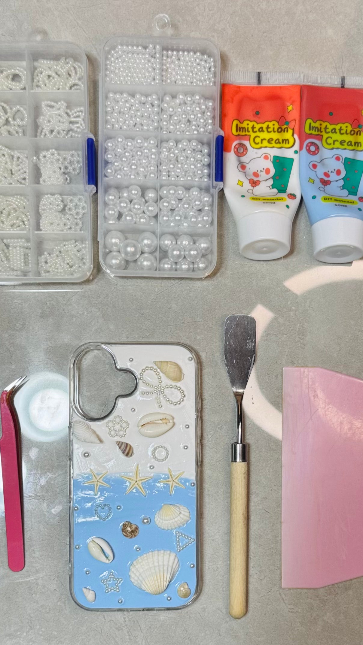 3D Shell & Pearl Handmade Decoden Case