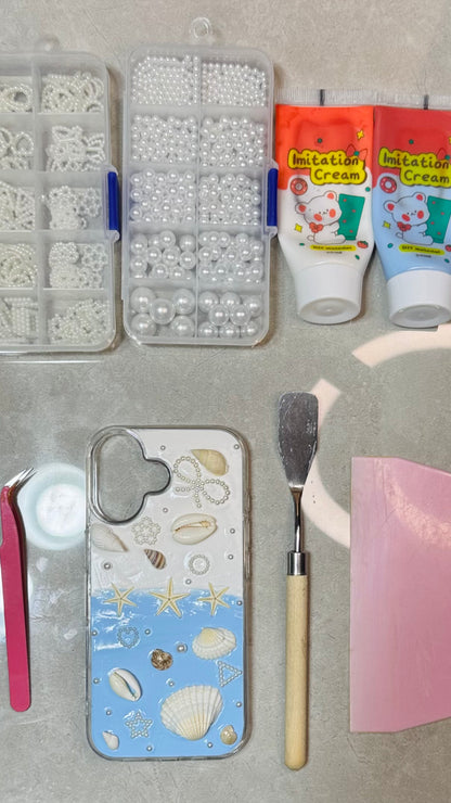 3D Shell & Pearl Handmade Decoden Case
